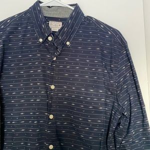 Navy button down